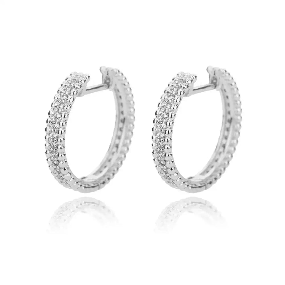 Studded Crystal Hoop Earrings — image 2