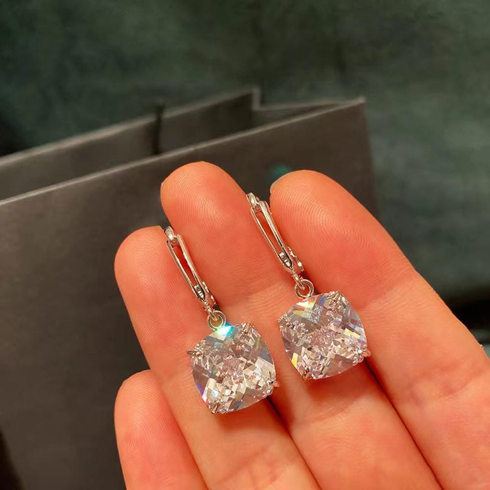 White Gold Zirconia Drop Earrings — image 4