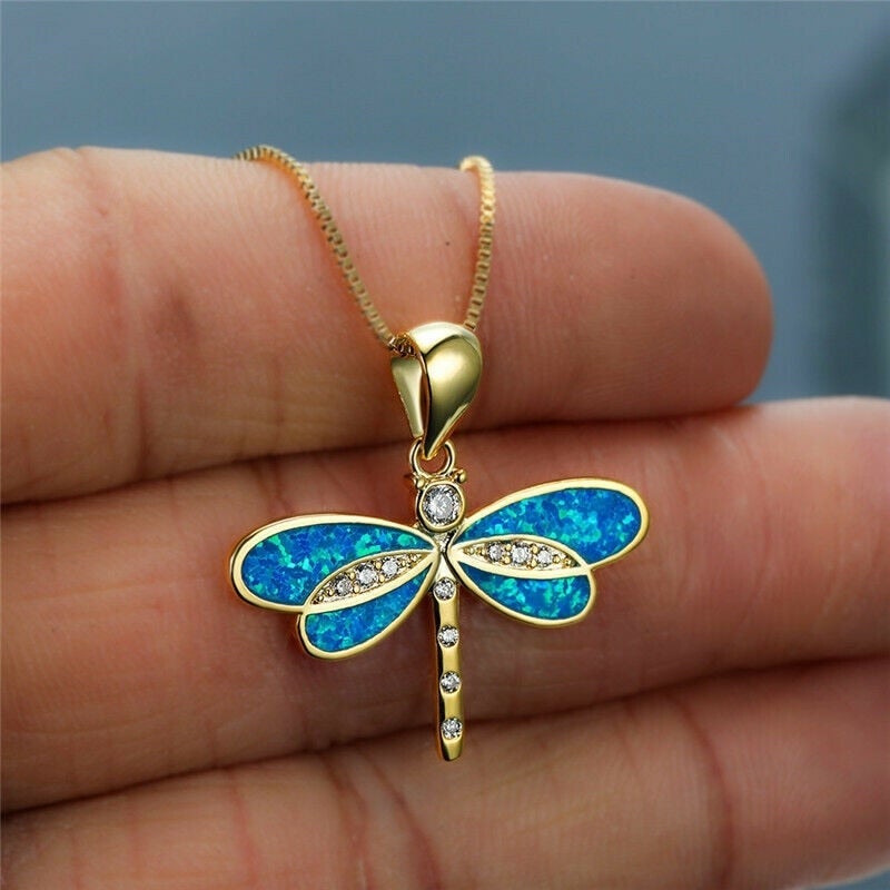 Dragonfly Gold Opal Necklace — image 4