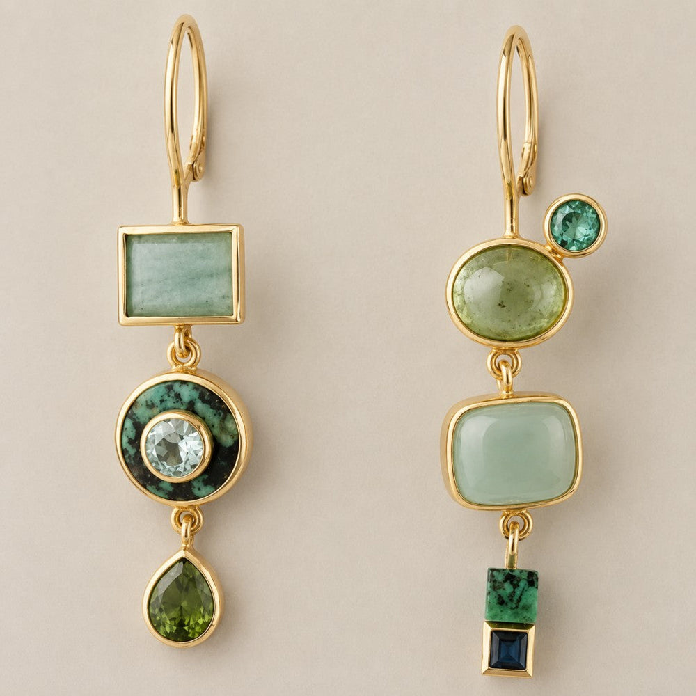 Vintage Green Silhouette Earrings — image 1