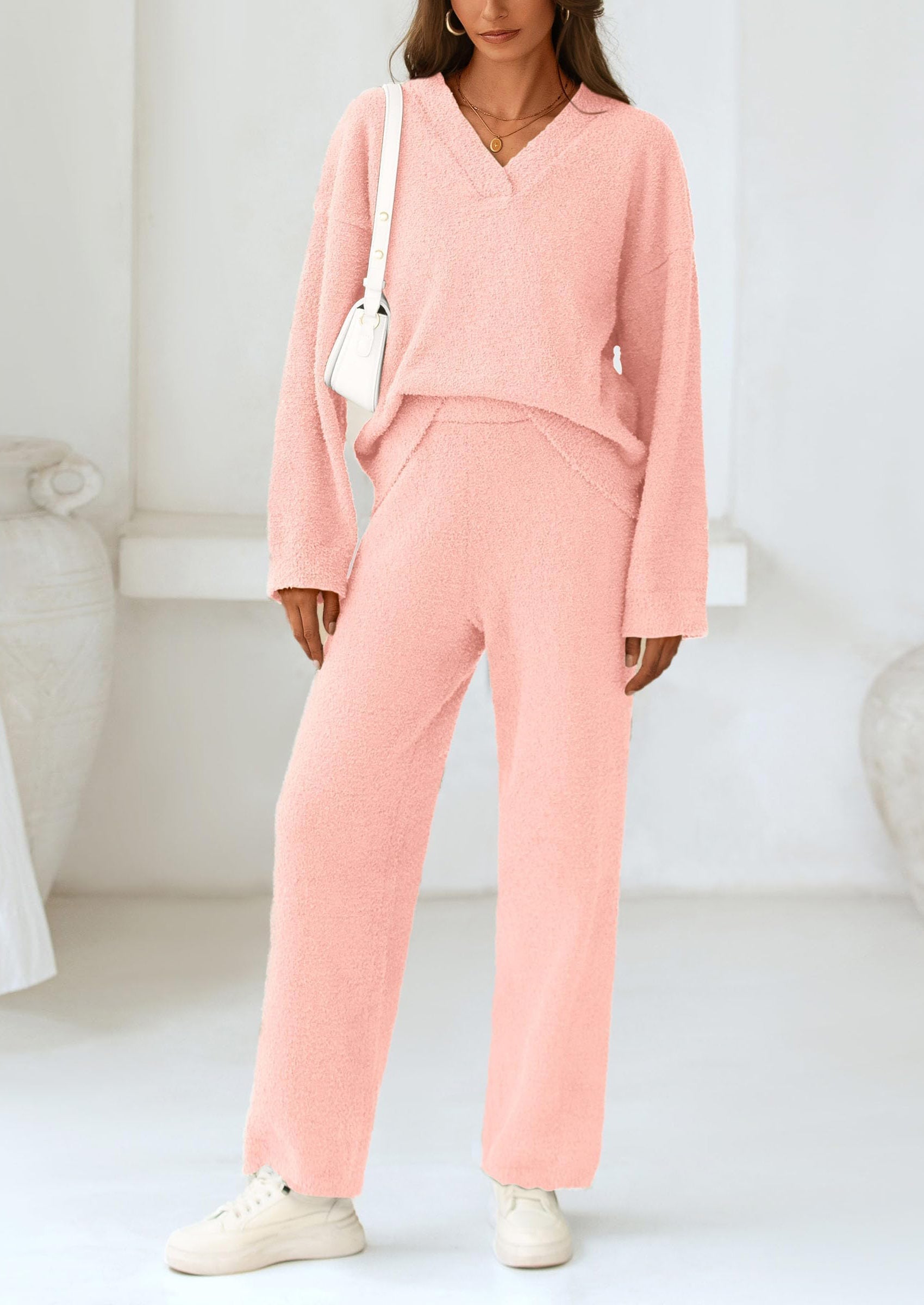 Osonn Lounge Sets for Women Two Piece Sweaters Pajama Set Fall Fashion Loungewear Outfits Matching Winter Clothes