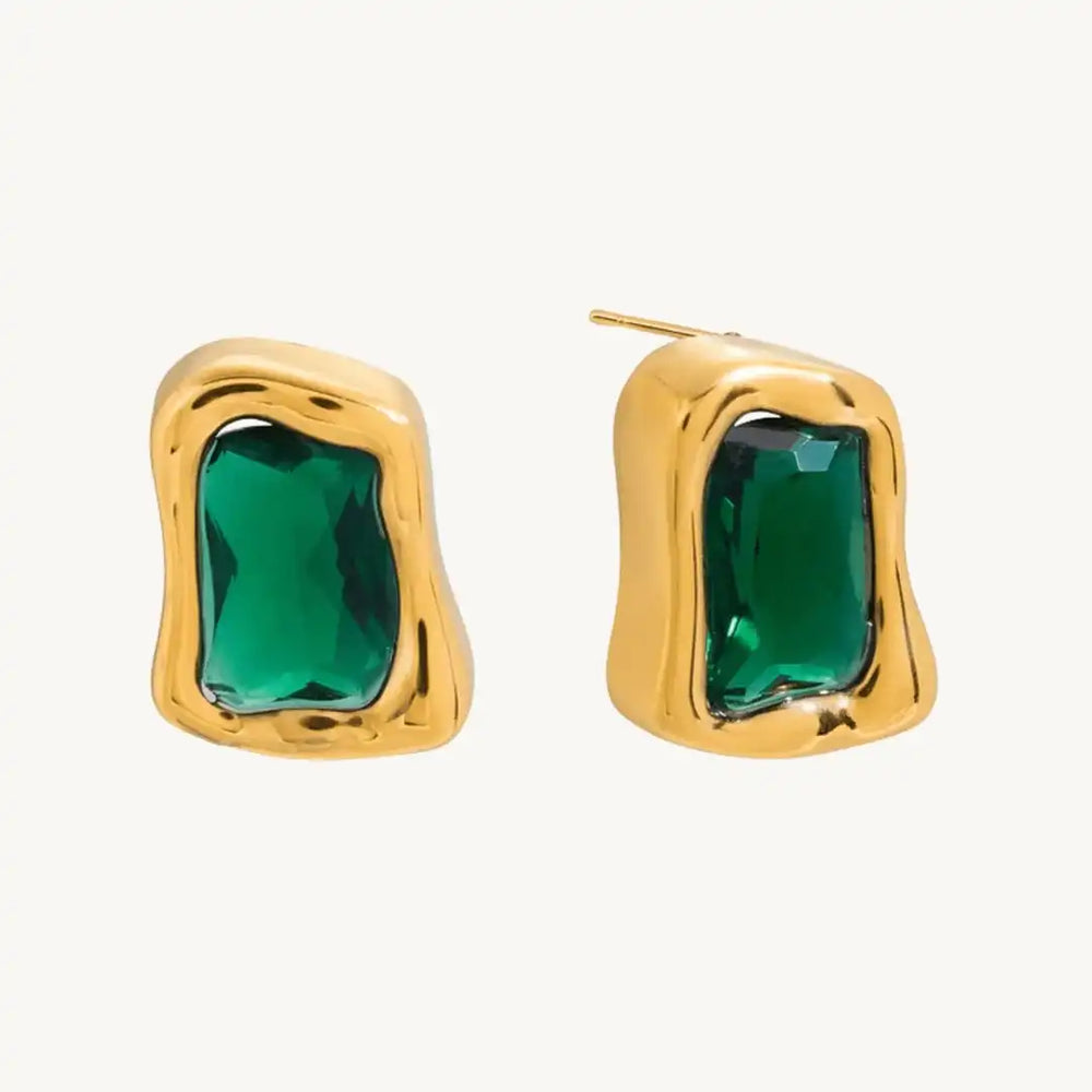 Timeless Gold Zircon Square Earrings — image 2