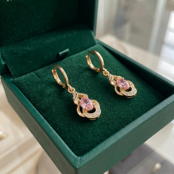Moonlit Blush Teardrop Earrings — image 1