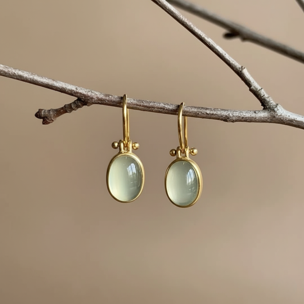 Timeless Green Moonstone Earrings — image 2