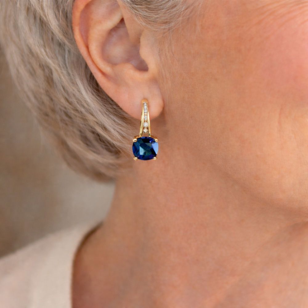 Mystic Sapphire Hoop Earrings — image 2