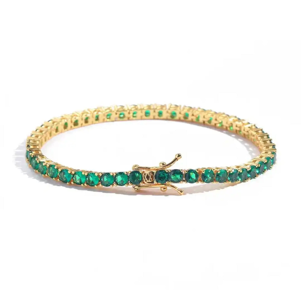 Classic Emerald Gold Tennis Bracelet — image 2