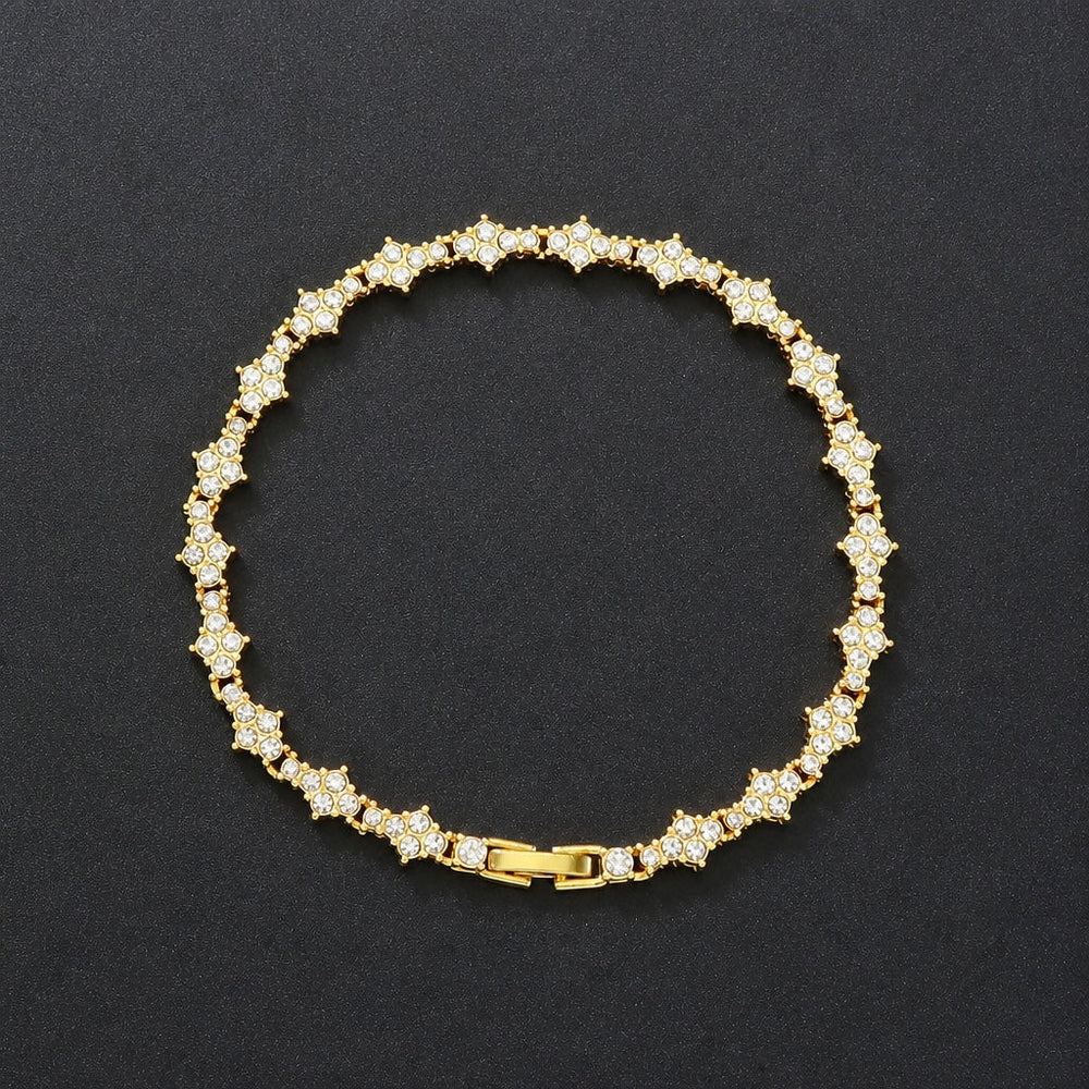 Classic Cluster White Gold Tennis Bracelet — image 2