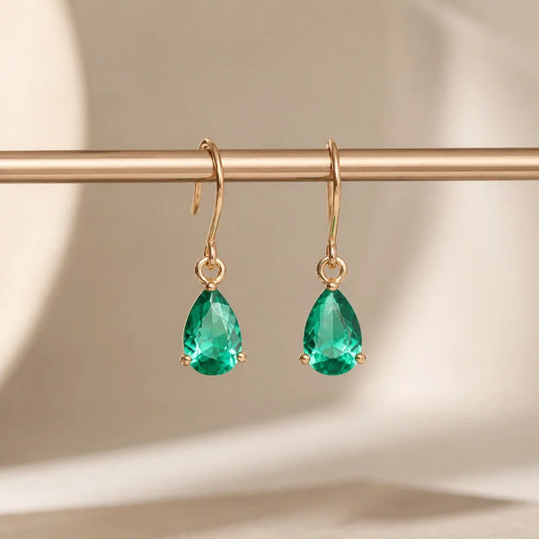 Colette Dufray Emerald Minimalist Earrings — image 1