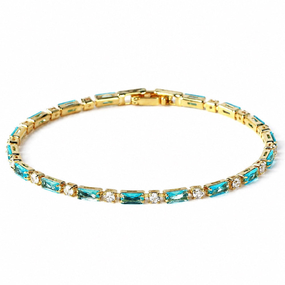 Natural Turquoise Stone Gold Bracelet — image 1