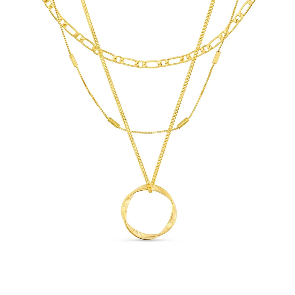 White Gold Three Row Necklace — image 2