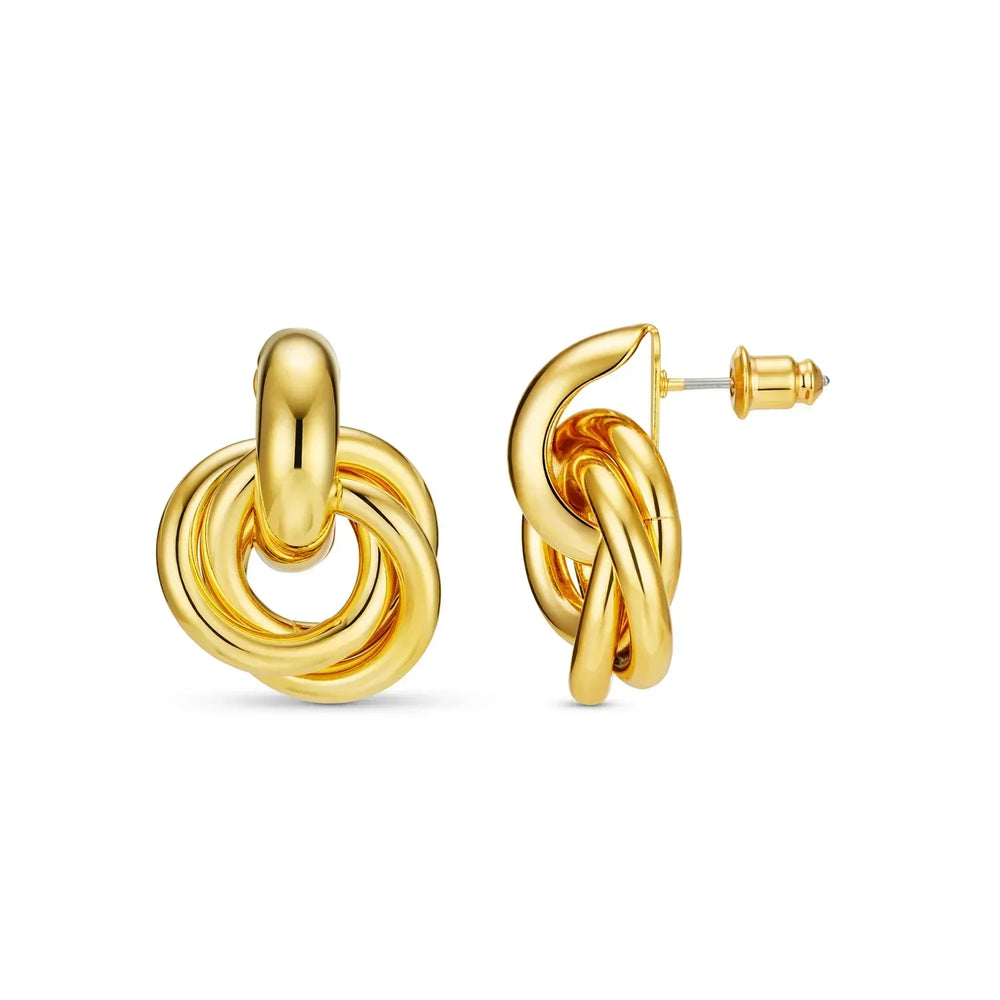 Statement Interlocking Gold Earrings — image 1