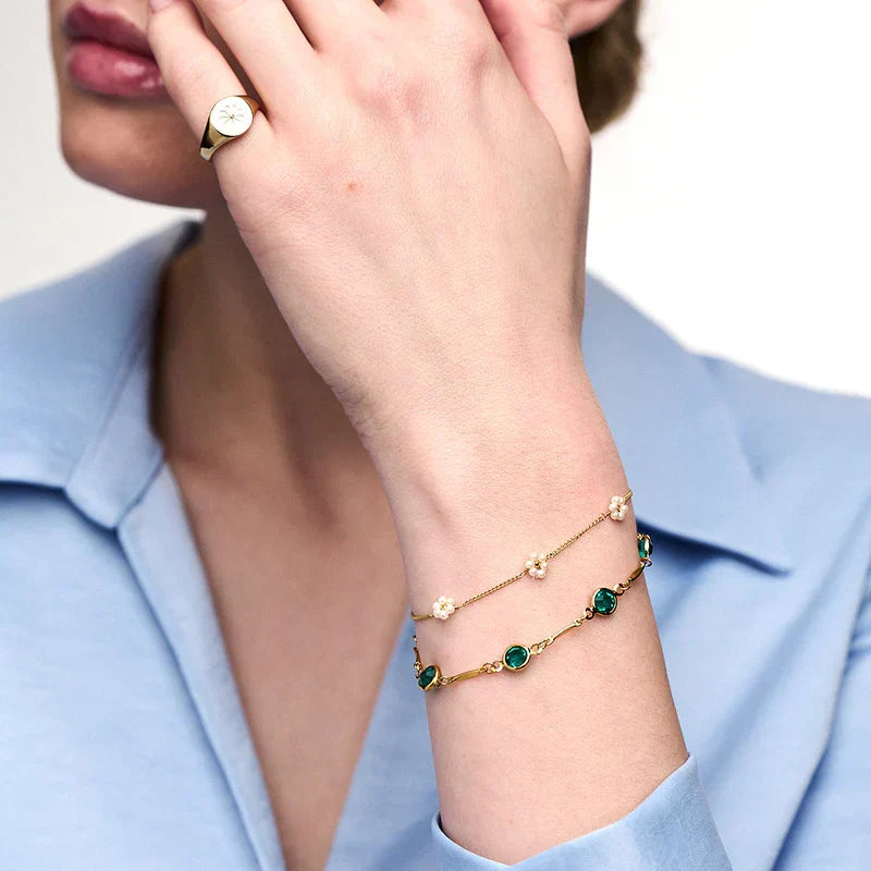 Emerald Link Chain Bracelet — image 2