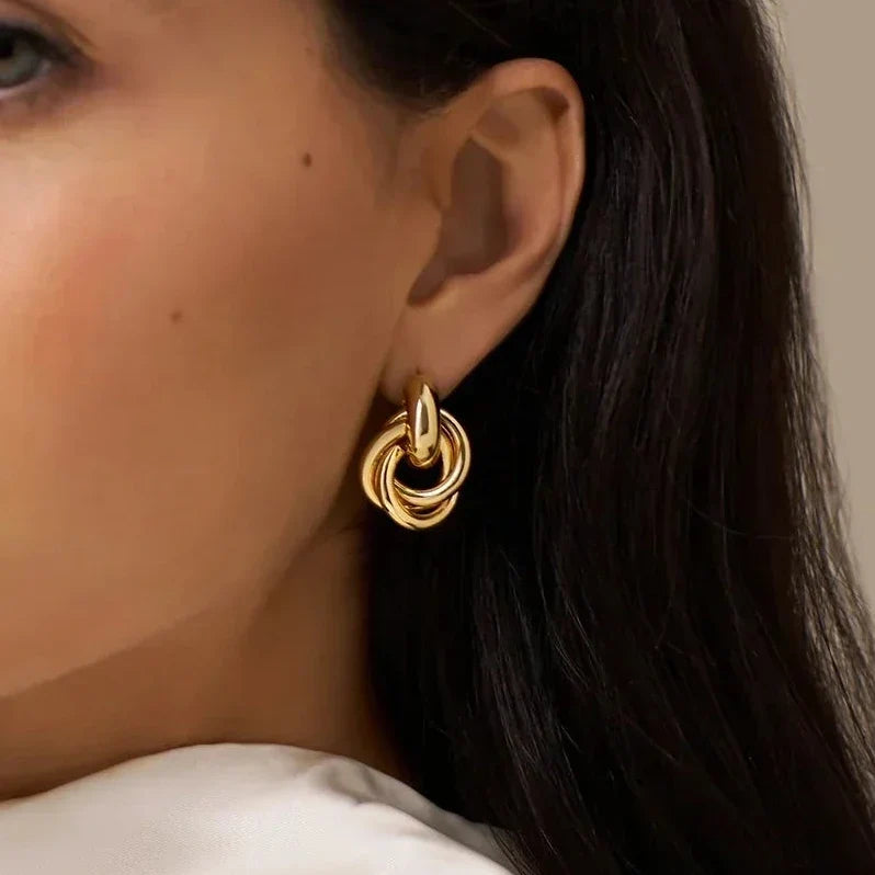 Statement Interlocking Gold Earrings — image 3