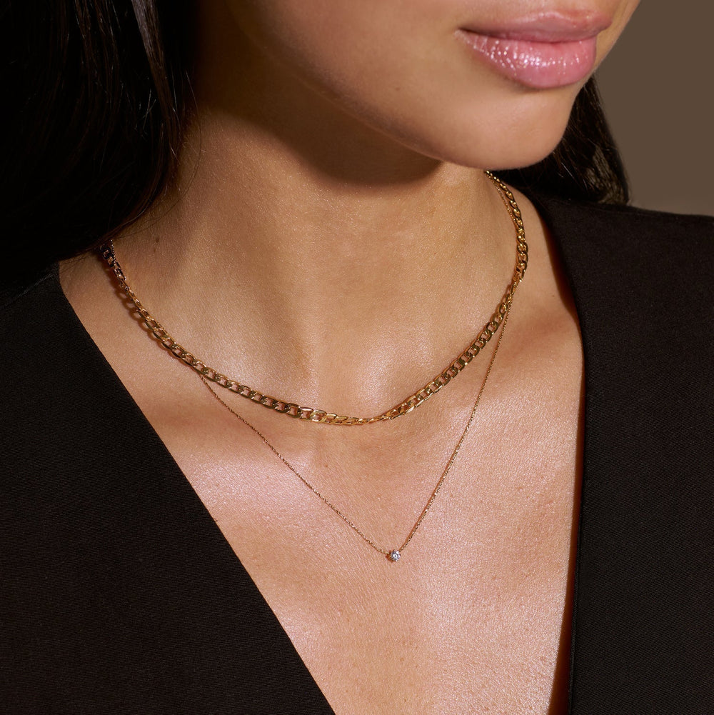 Flat Link Gold Chain Necklace — image 3