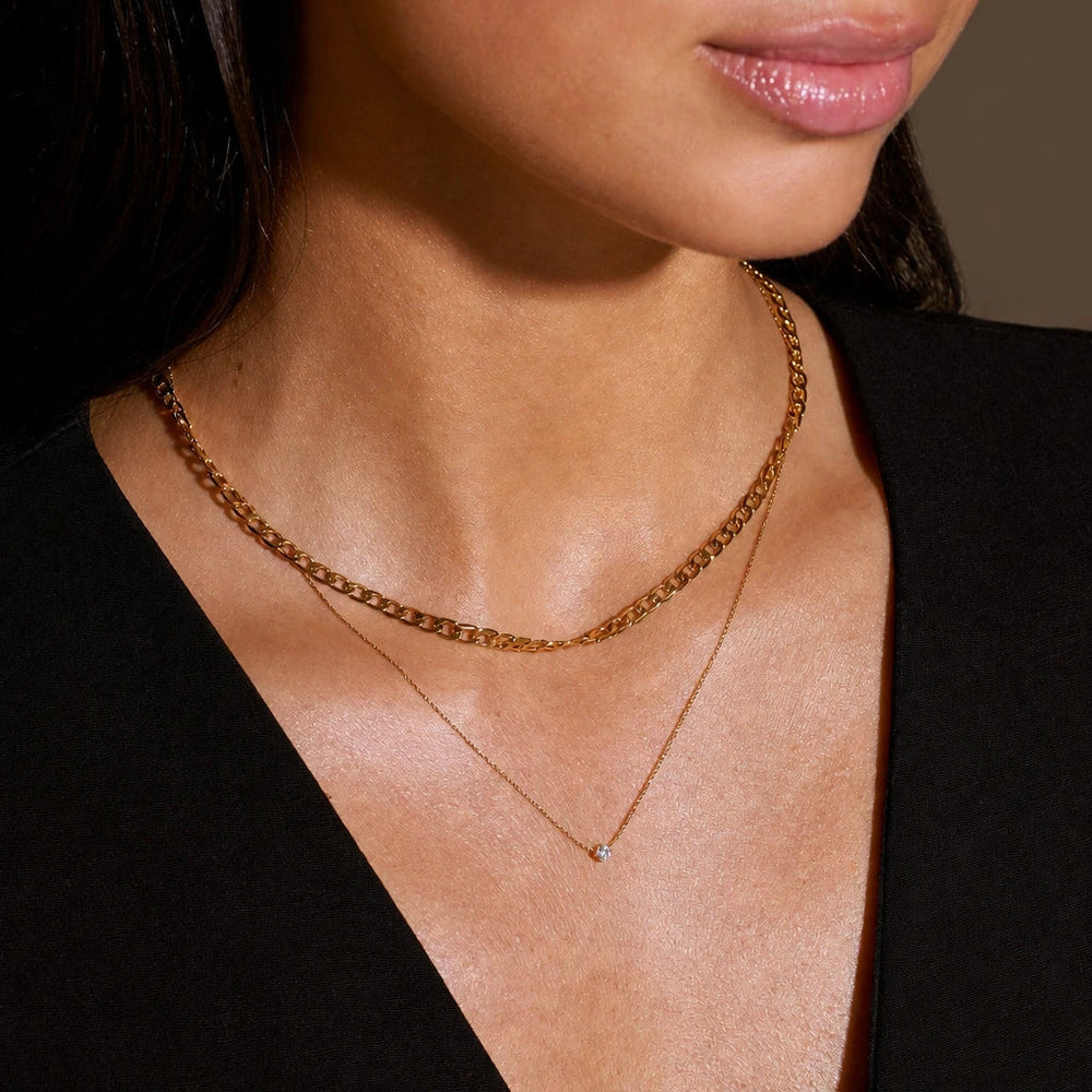 Flat Link White Gold Chain Necklace — image 3
