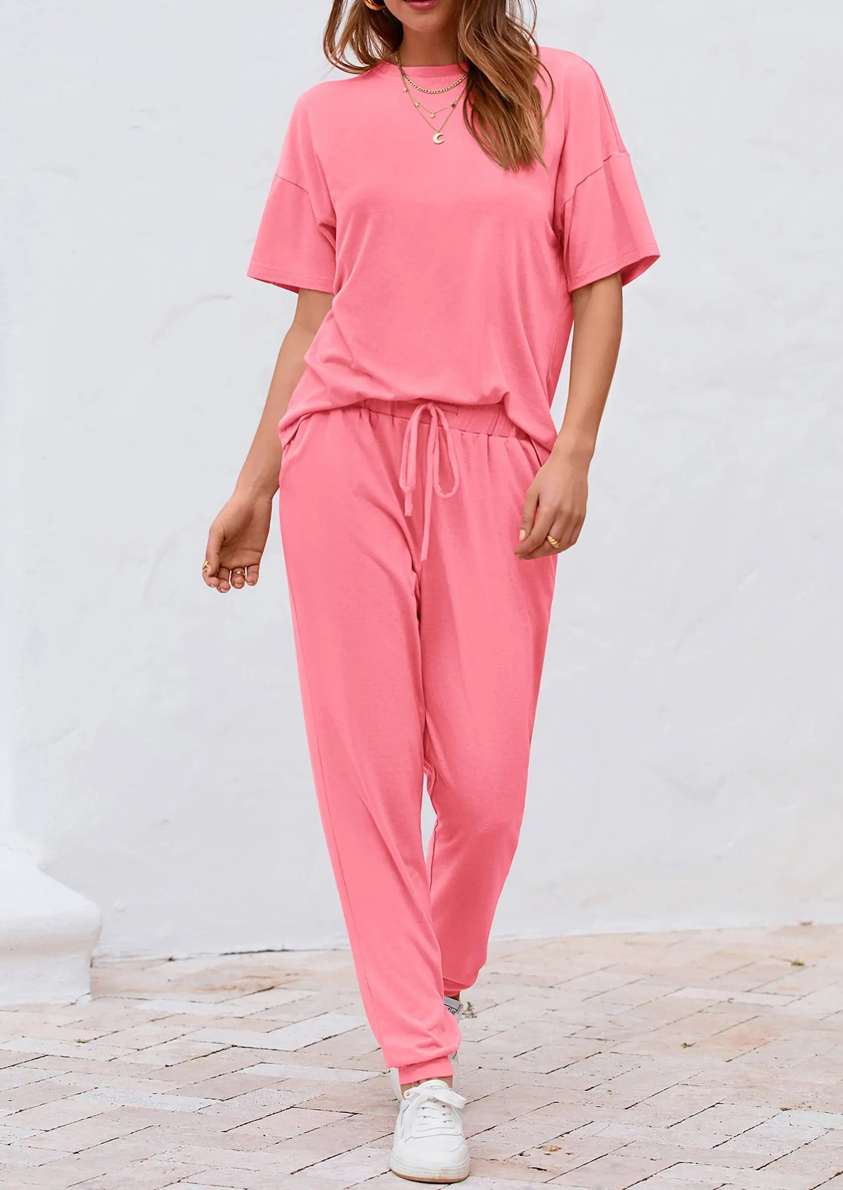 Osonn Women's Two Piece Lounge Sets Spring Summer Jogger Pants Vacation Outfits Travel Airplane Matching Clothes