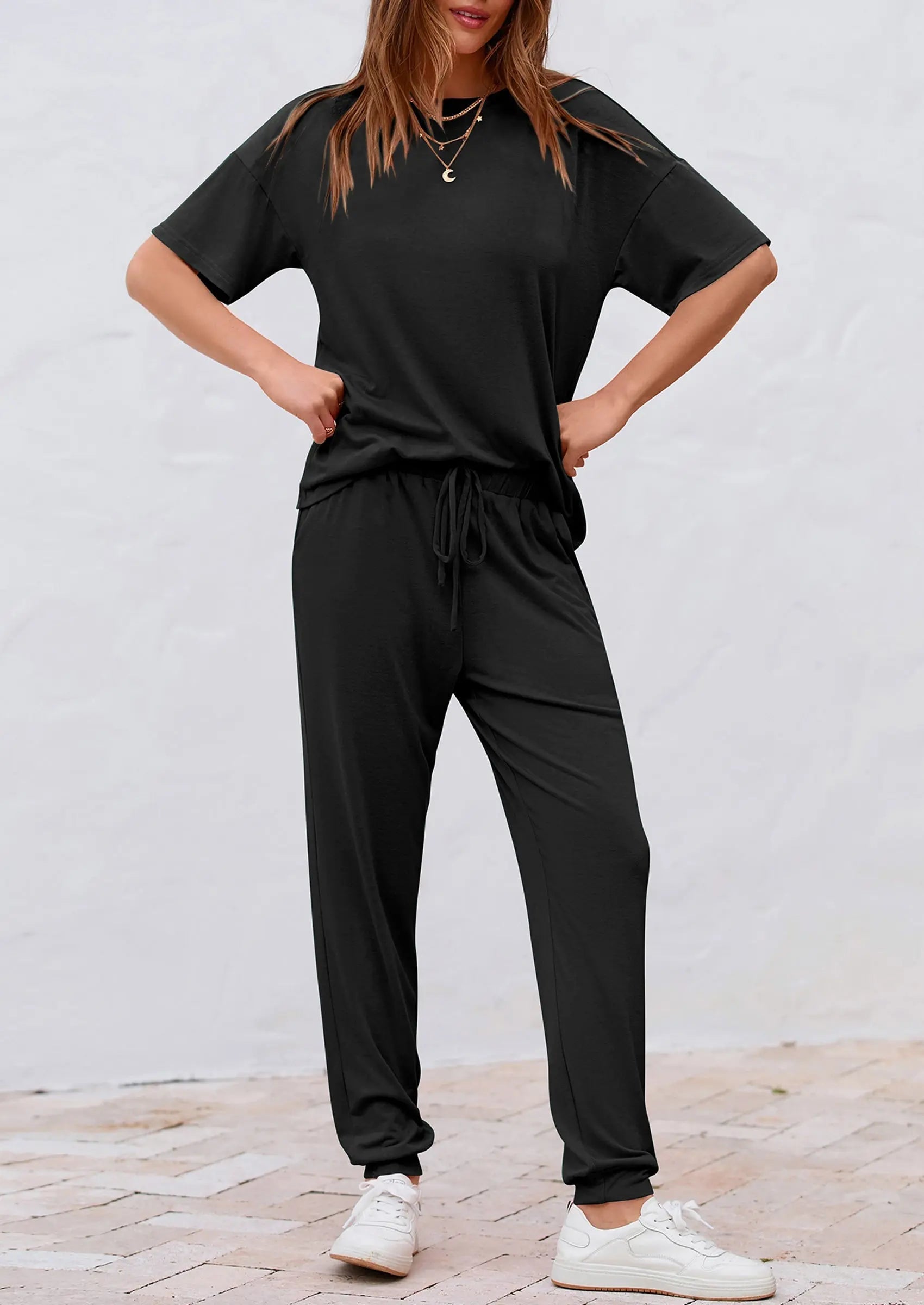 Osonn Women's Two Piece Lounge Sets Spring Summer Jogger Pants Vacation Outfits Travel Airplane Matching Clothes