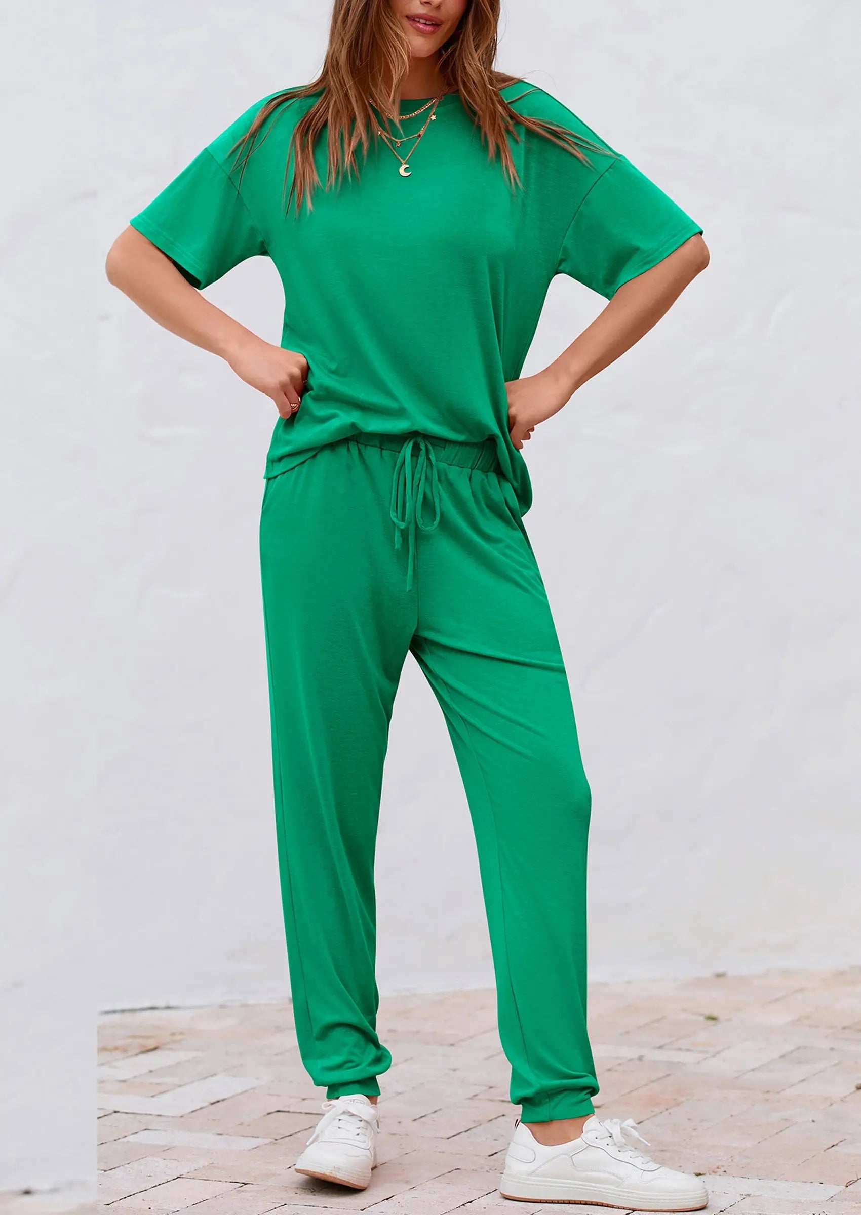 Osonn Women's Two Piece Lounge Sets Spring Summer Jogger Pants Vacation Outfits Travel Airplane Matching Clothes