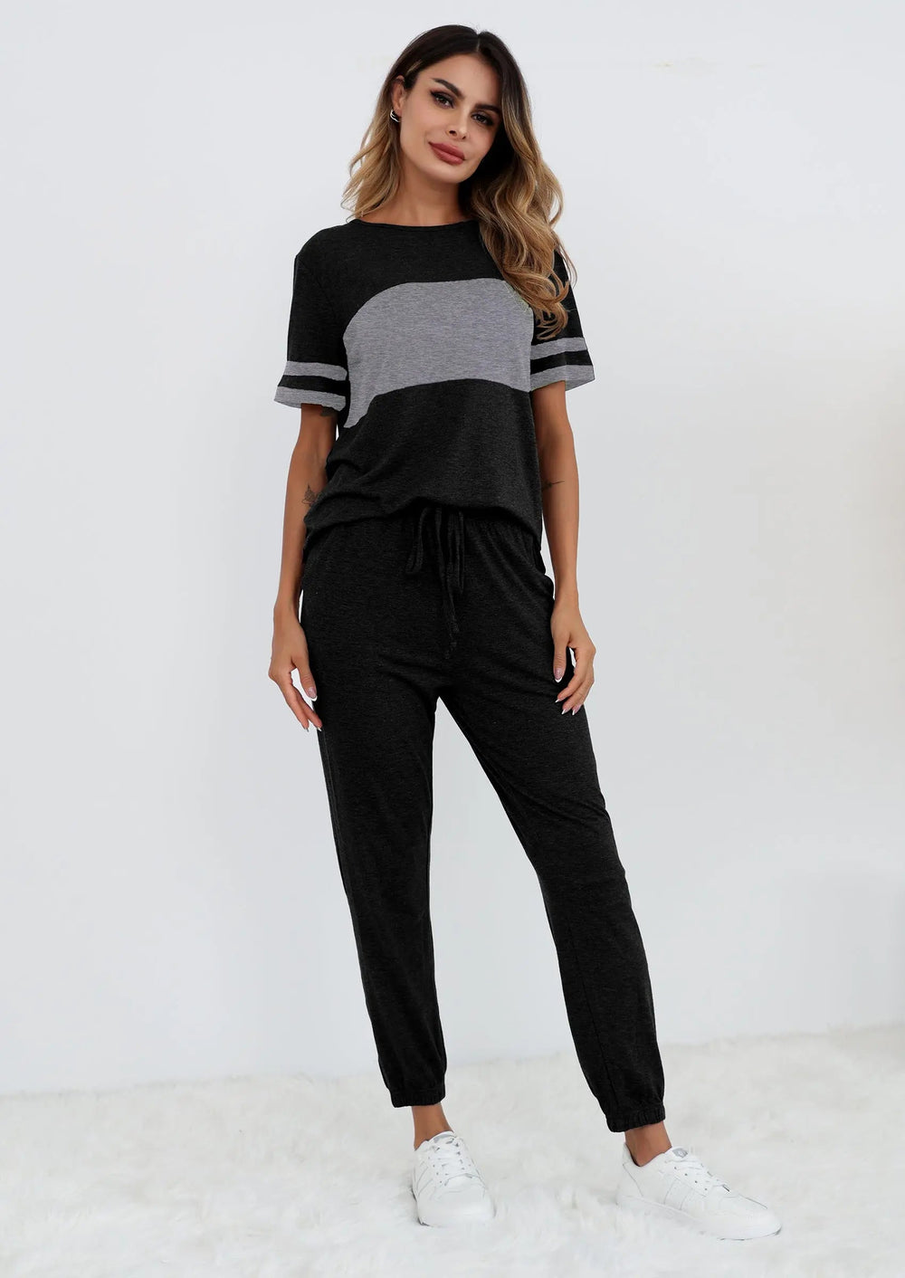 Osonn Women's Two Piece Lounge Sets Spring Summer Jogger Pants Vacation Outfits Travel Airplane Matching Clothes