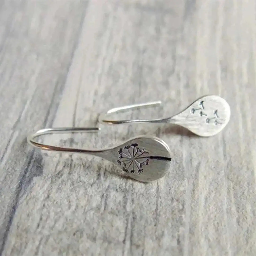 Vintage Silver Flower Earrings — image 3