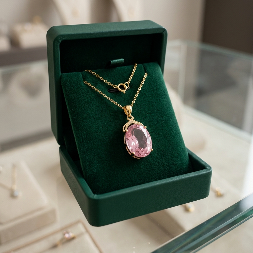 Pink Sapphire Imperial Oval Necklace — image 1