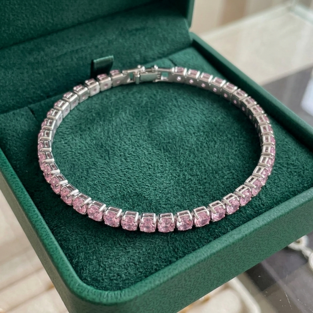 Pink Sapphire Tennis Bracelet — image 1