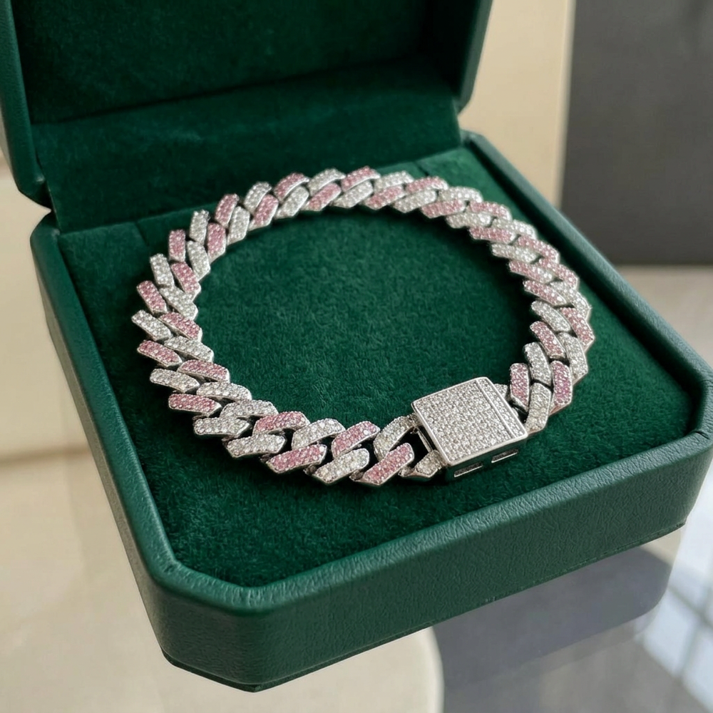 Pink Shimmer Cuban Bracelet — image 1