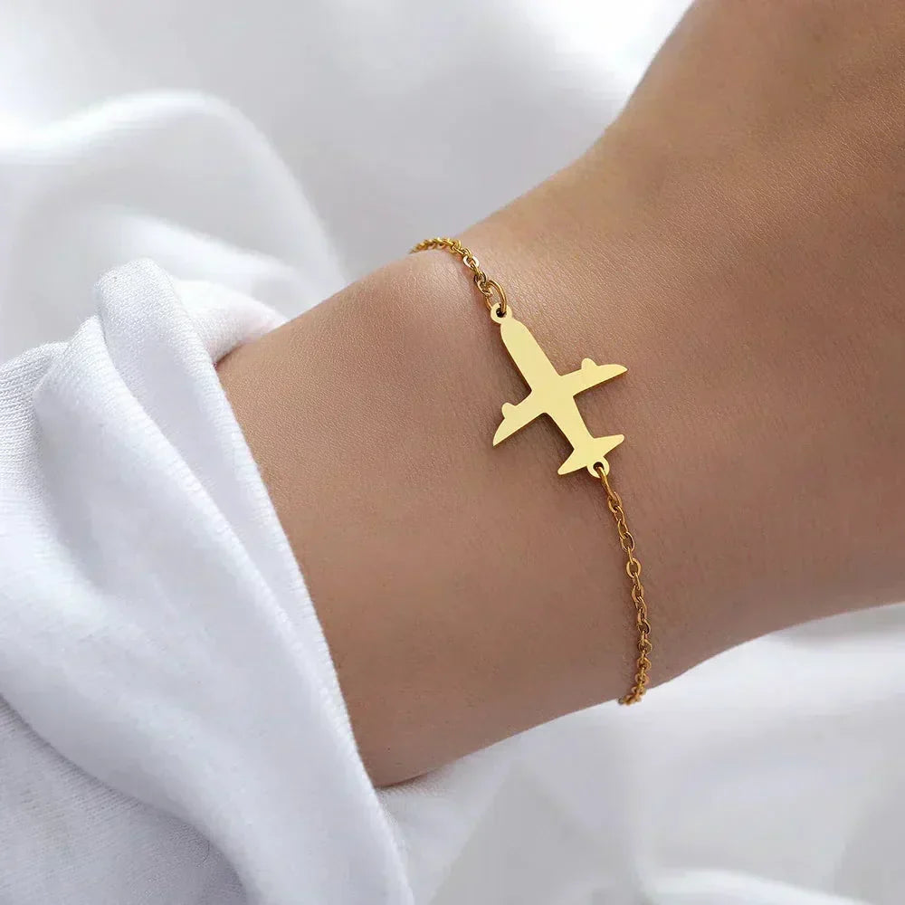 Irregular Gold Airplane Bracelet — image 2