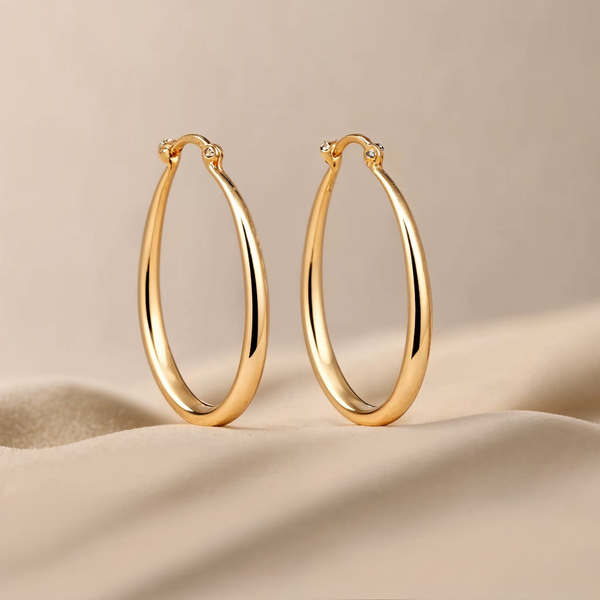 Polished Gold Hoop Earrings — image 1