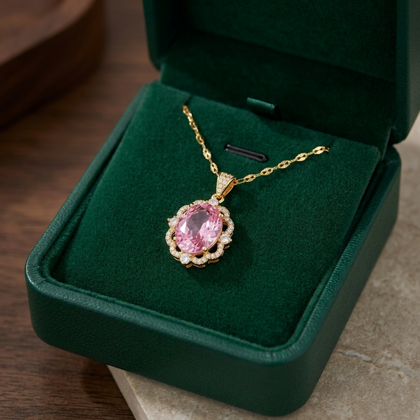 Rose Oval Crown Halo Necklace — image 1