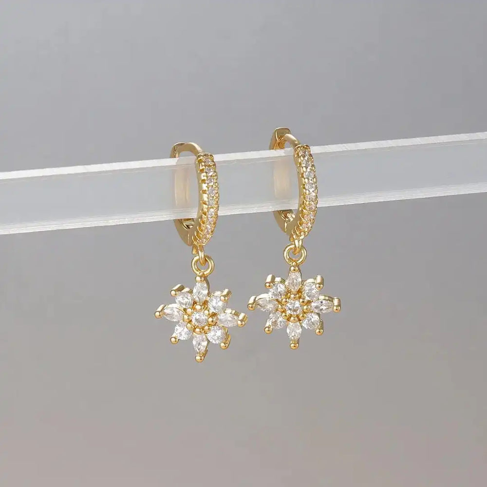 Classic Crystal Snowflake Drop Earrings — image 4
