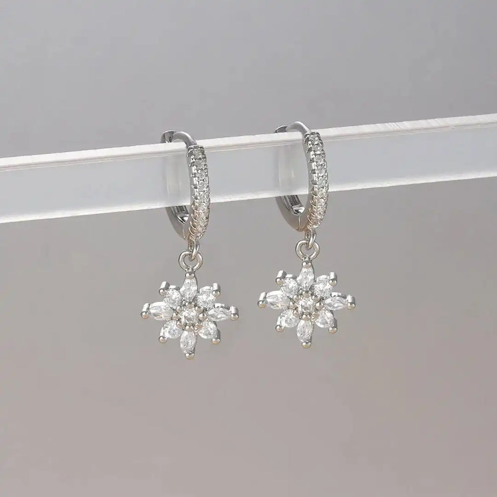 Classic Crystal Snowflake Drop Earrings — image 3