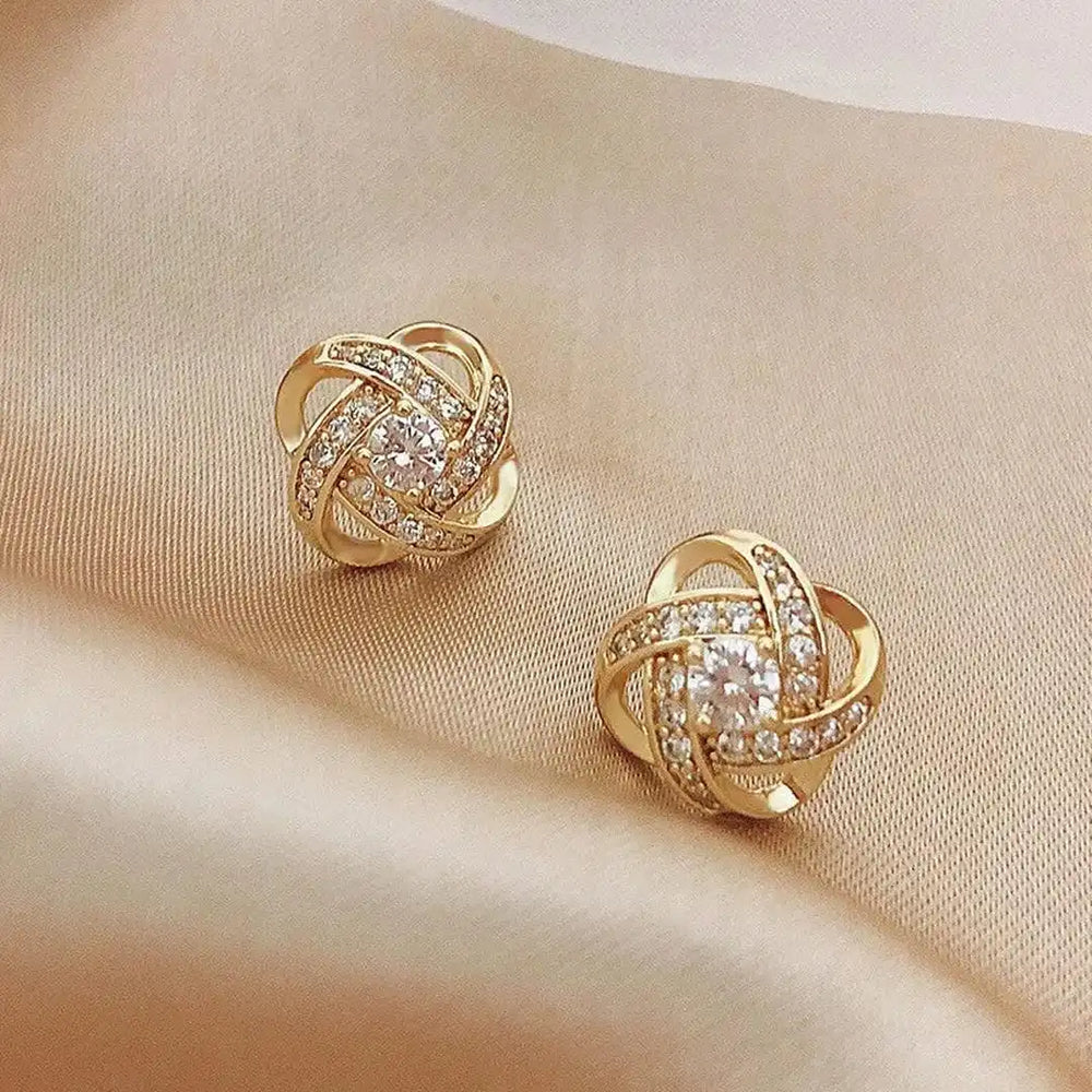 Zircon Knot Stud Earrings — image 1