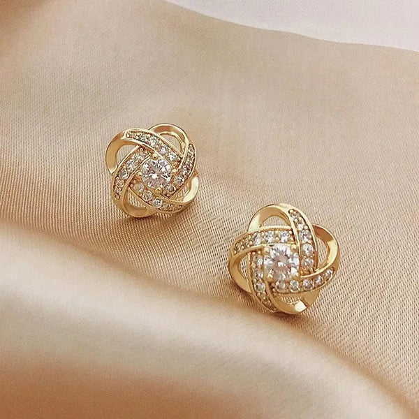 Zircon Knot Stud Earrings — image 1