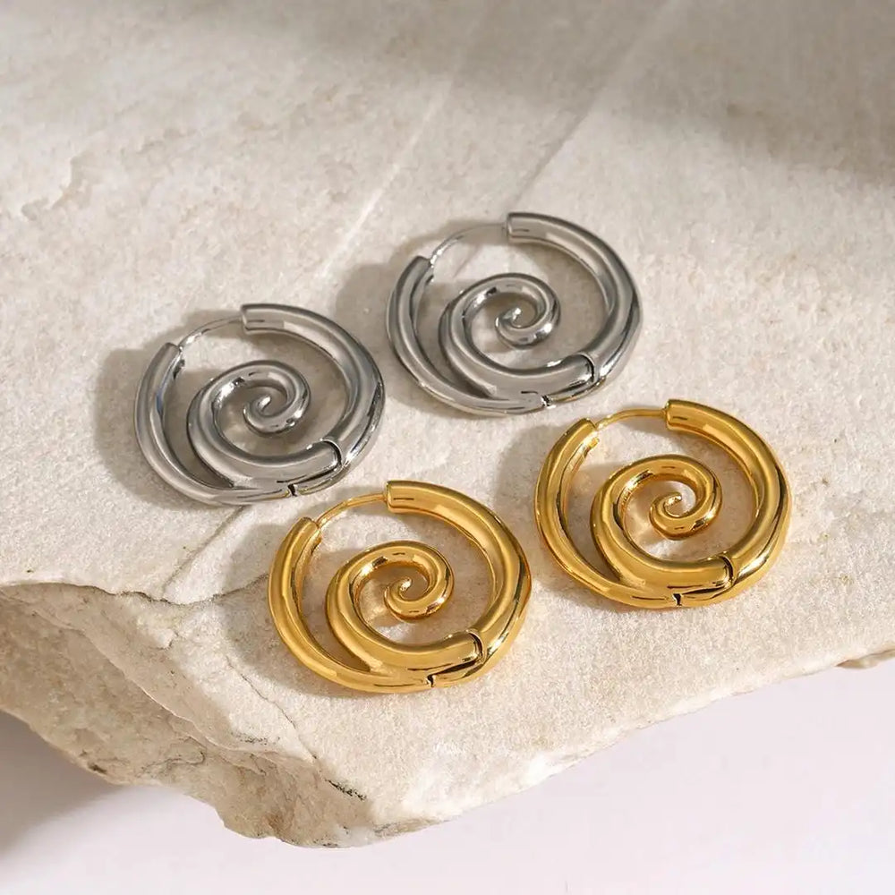 Timeless Gold Spiral Earrings — image 4