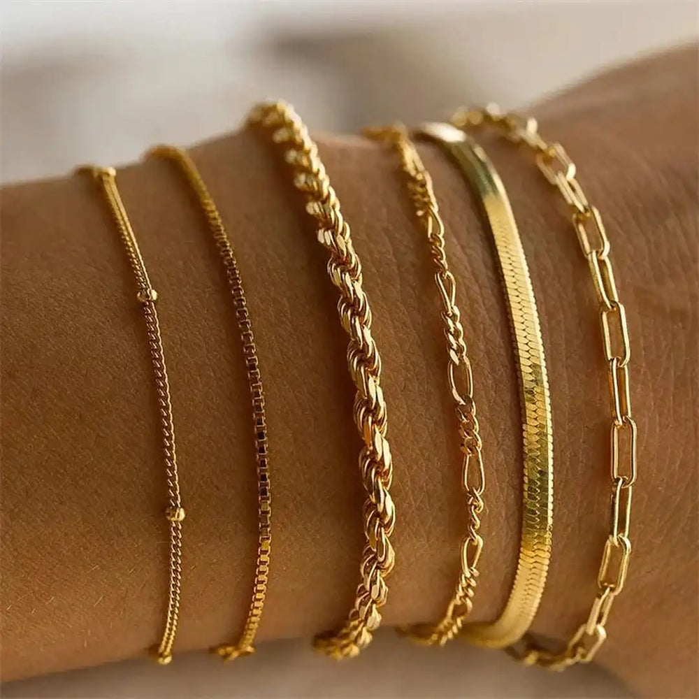 Boho Retro Cuban Bracelet Set — image 1