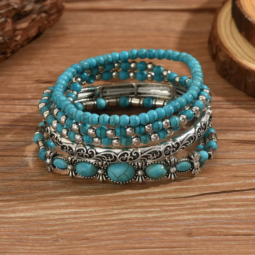 Turquoise Beaded Bracelet Set — image 2