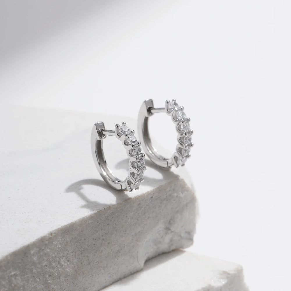 Shimmering Crystal Hoop Earrings — image 2