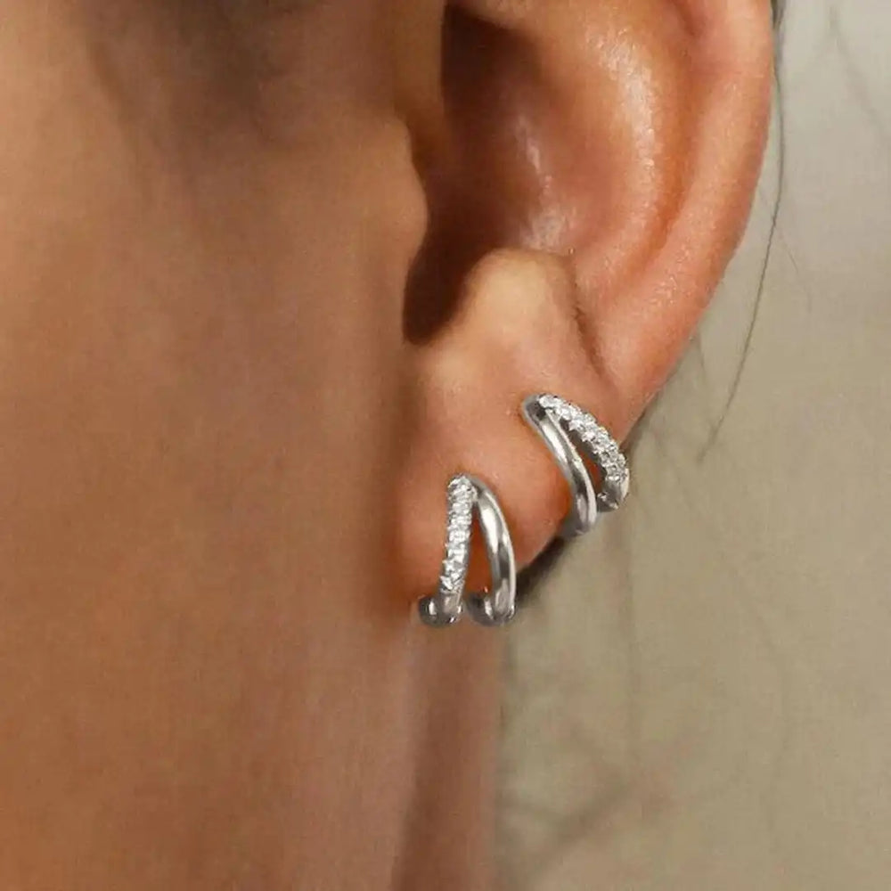 Timeless Gold Zircon Hoop Earrings — image 2