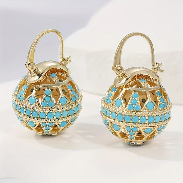 Turquoise Filigree Drop Earrings — image 1
