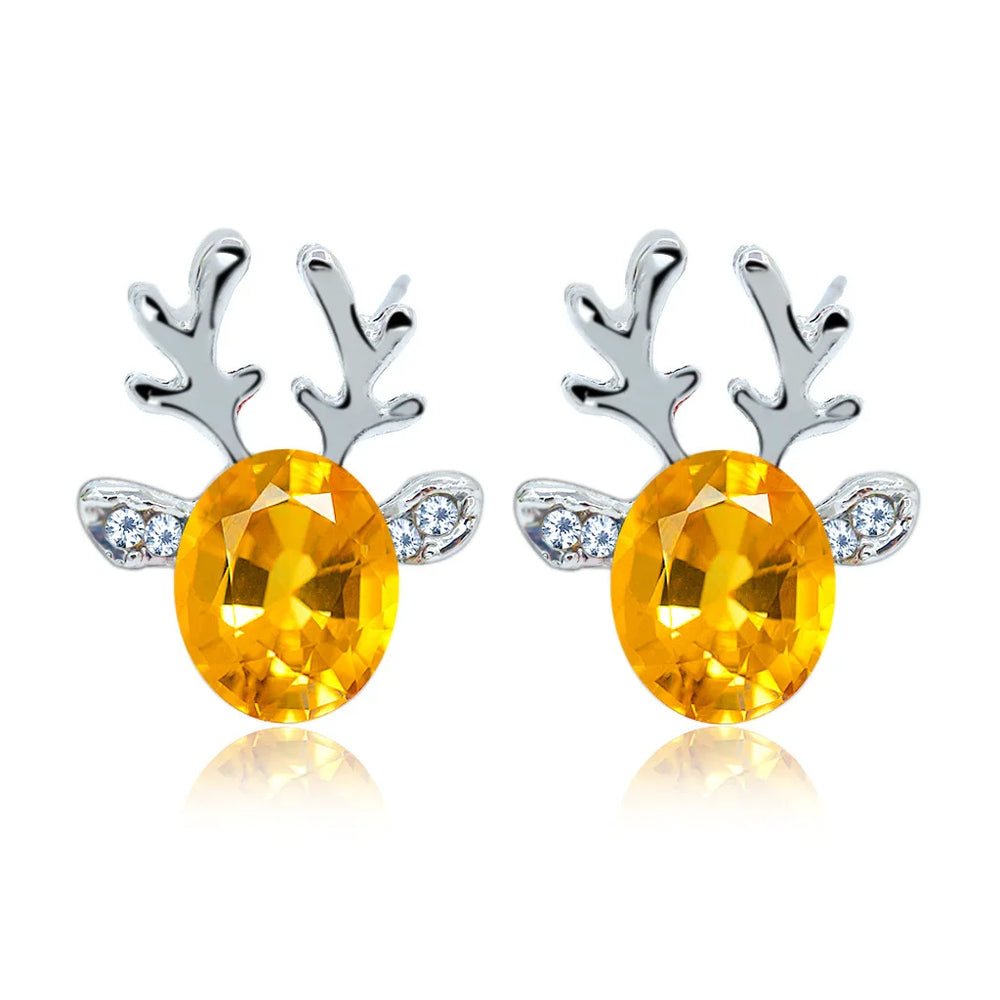 Reindeer Crystal Stud Earrings — image 4
