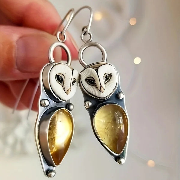 Boho Owl Drop Earrings — image 1