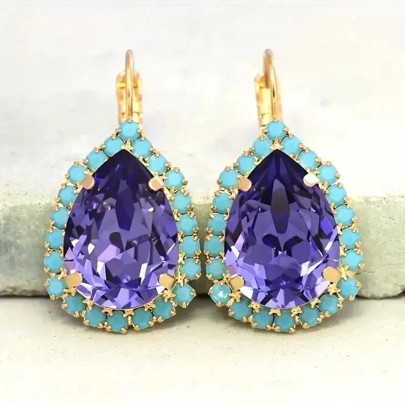 Vintage Crystal Teardrop Earrings — image 3