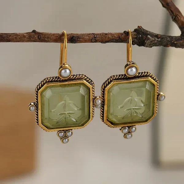 Vintage Pearl Geometric Earrings — image 1