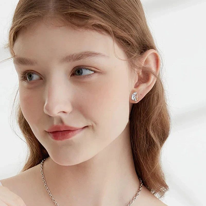 Luxe Two-Tone Cat Earrings — image 3