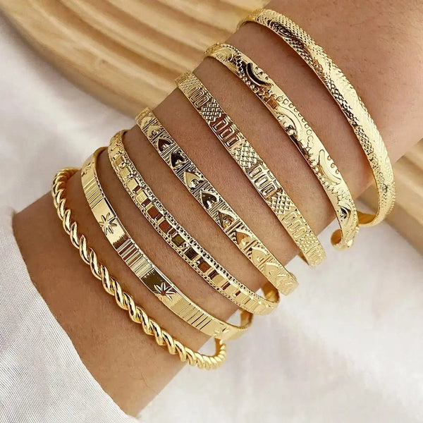 Gold Open Bangle Resort Bracelet Set — image 1