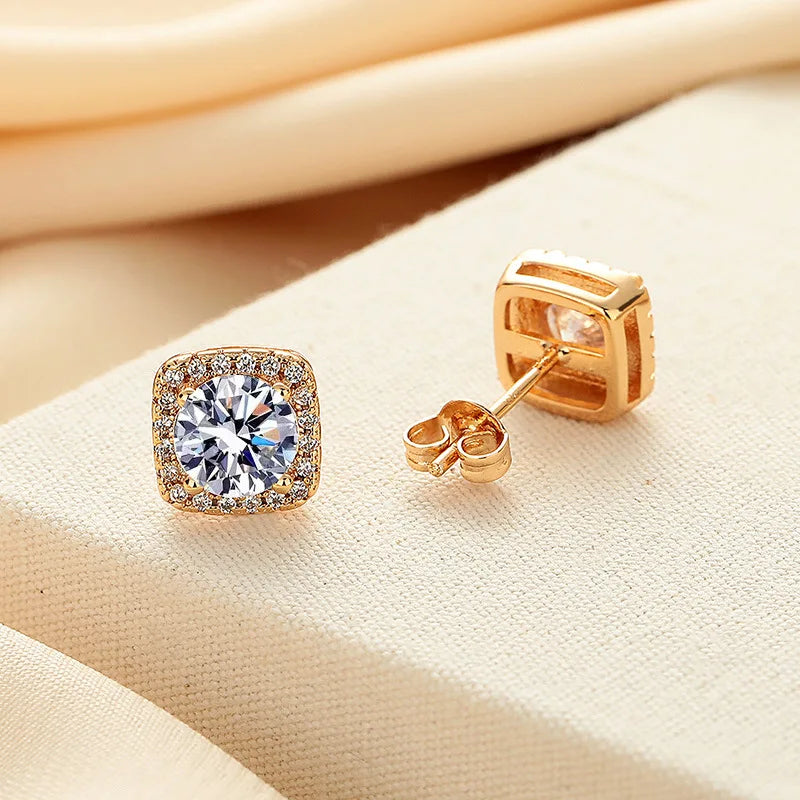 Minimalist Zirconia Square Earrings — image 3