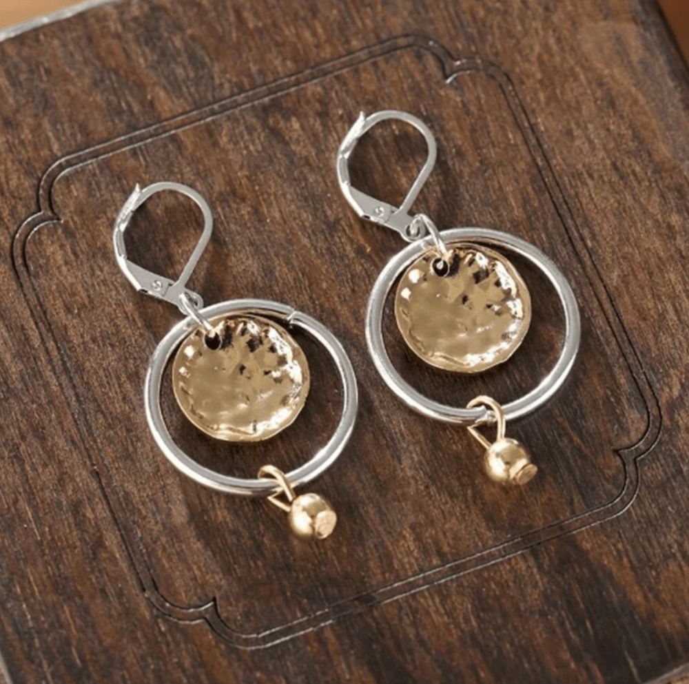 Timeless Hollow Round Pendant Earrings — image 2