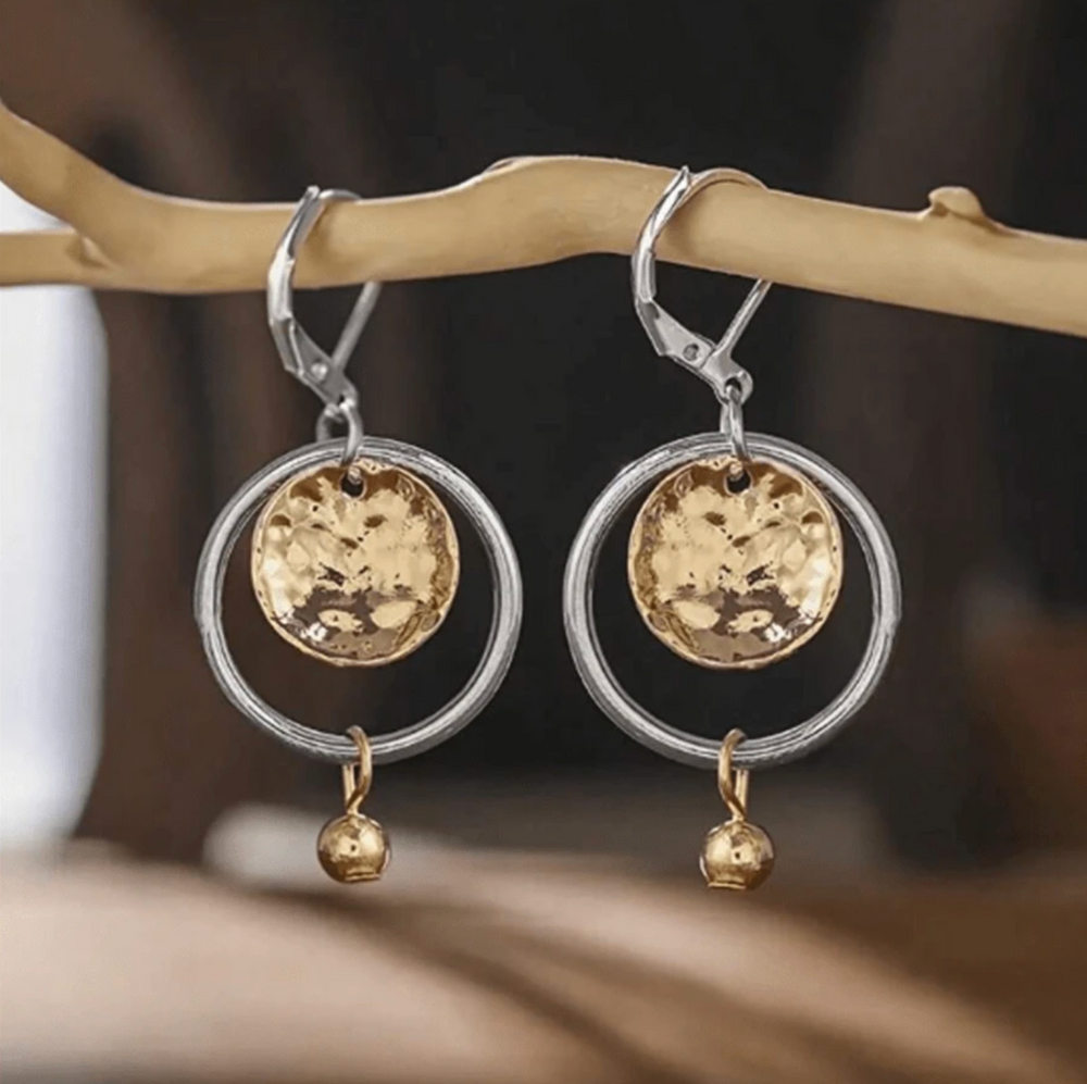 Timeless Hollow Round Pendant Earrings — image 1