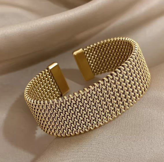 Timeless Braided Mesh Open Bracelet — image 1